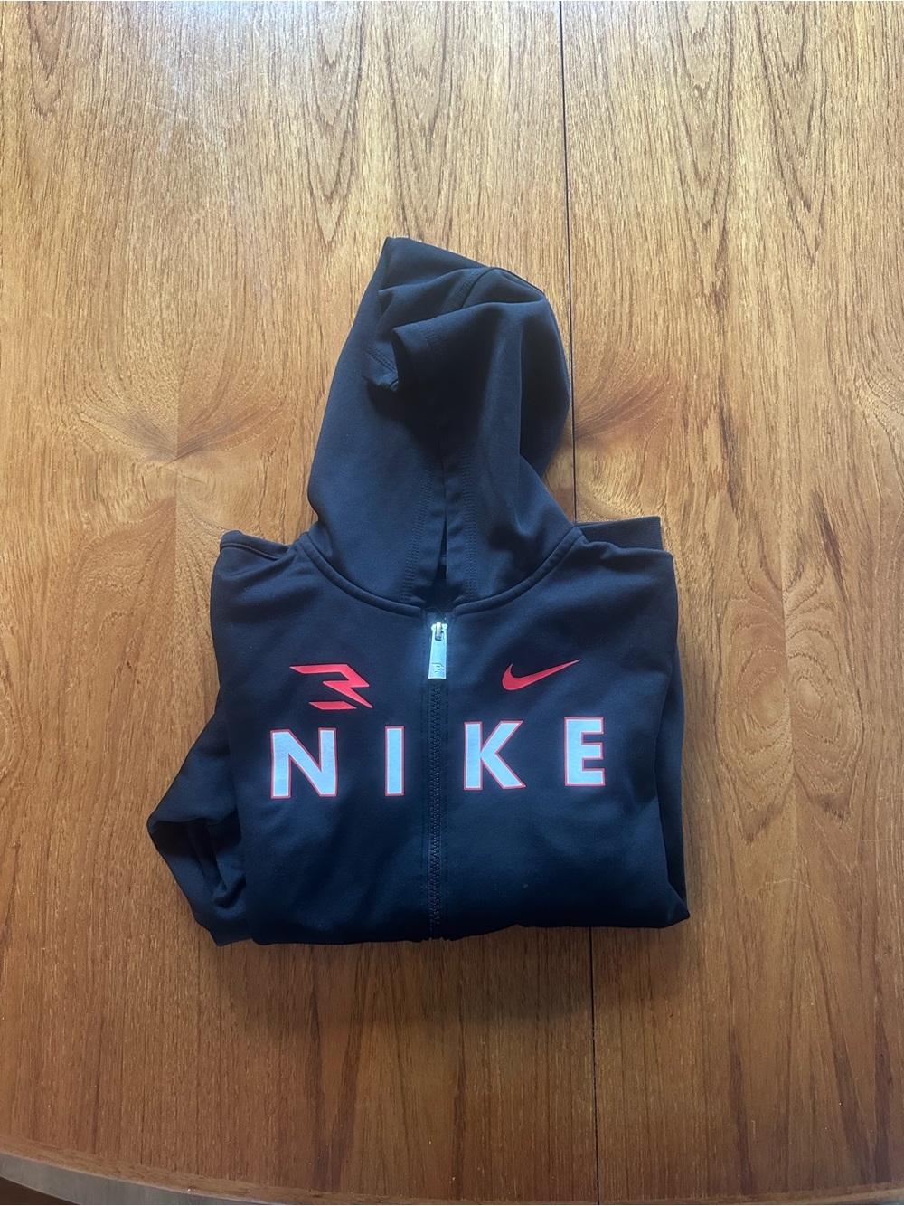 Nike Kids' Black Hoodie with Red Logo